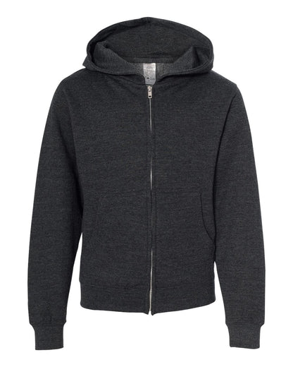 Independent Trading Co. SS4001YZ Youth Midweight Full-Zip Hoodie in Charcoal Heather
