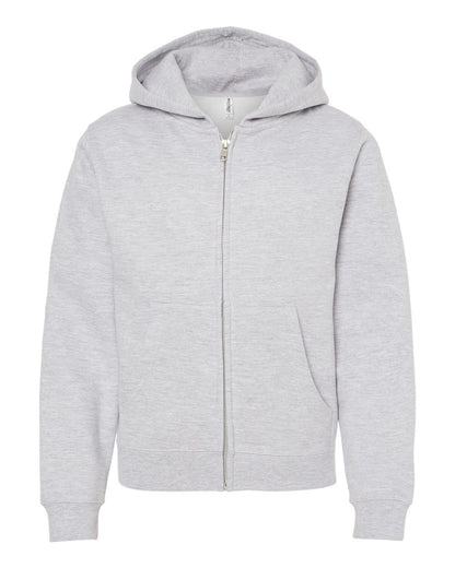 Independent Trading Co. SS4001YZ Youth Midweight Full-Zip Hoodie in Grey Heather