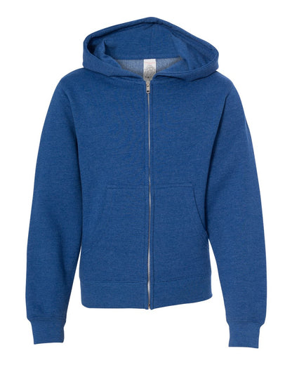 Independent Trading Co. SS4001YZ Youth Midweight Full-Zip Hoodie in Royal Heather