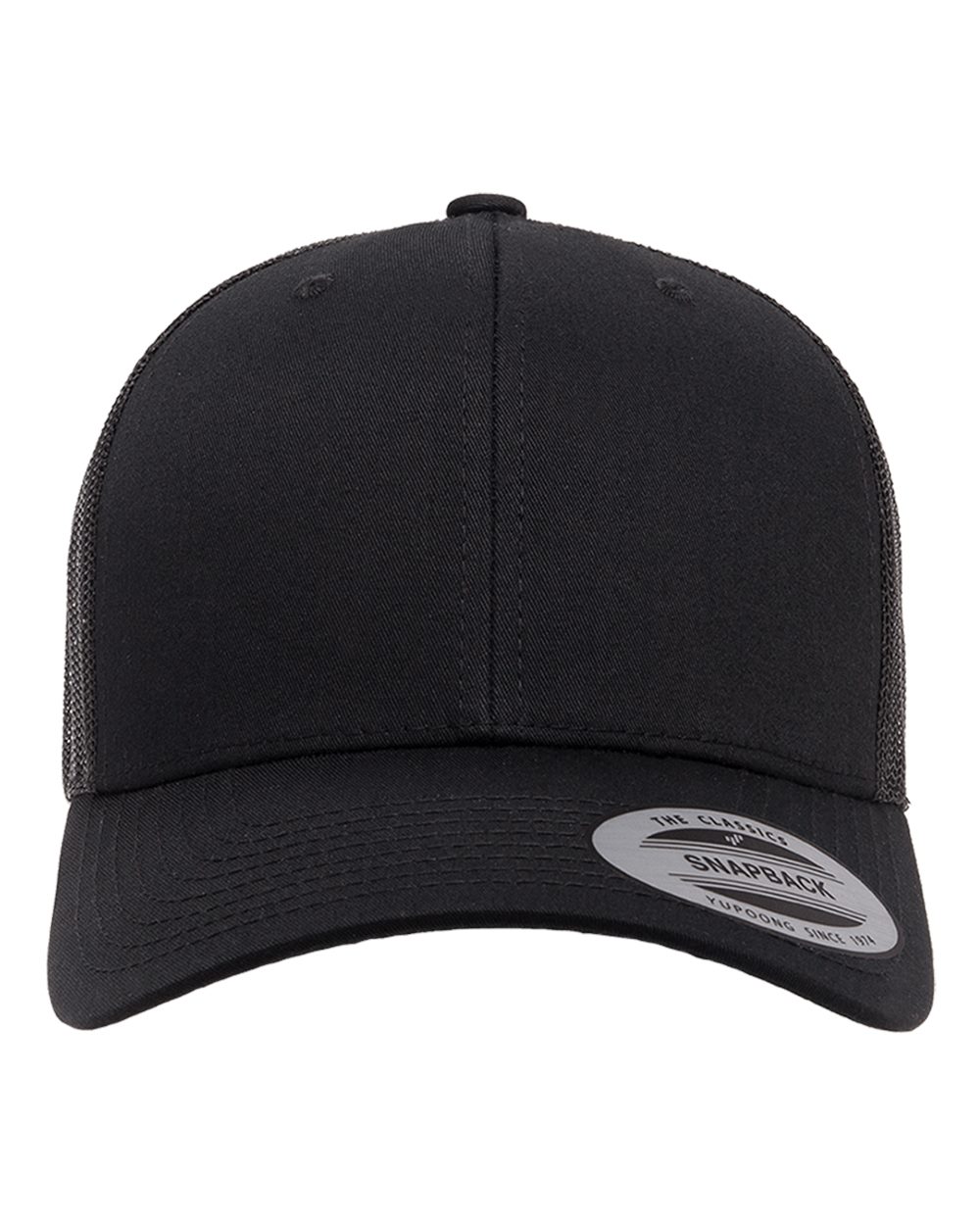 YP Classics 6606 Retro Trucker Cap in Black