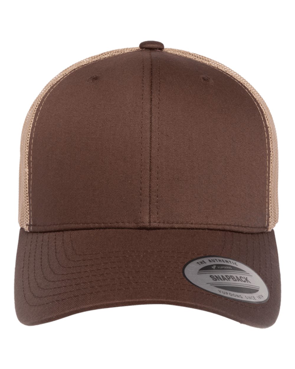 YP Classics 6606 Retro Trucker Cap in Brown/Khaki