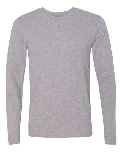Next Level 3601 Unisex Cotton Long Sleeve Tee in Heather Grey