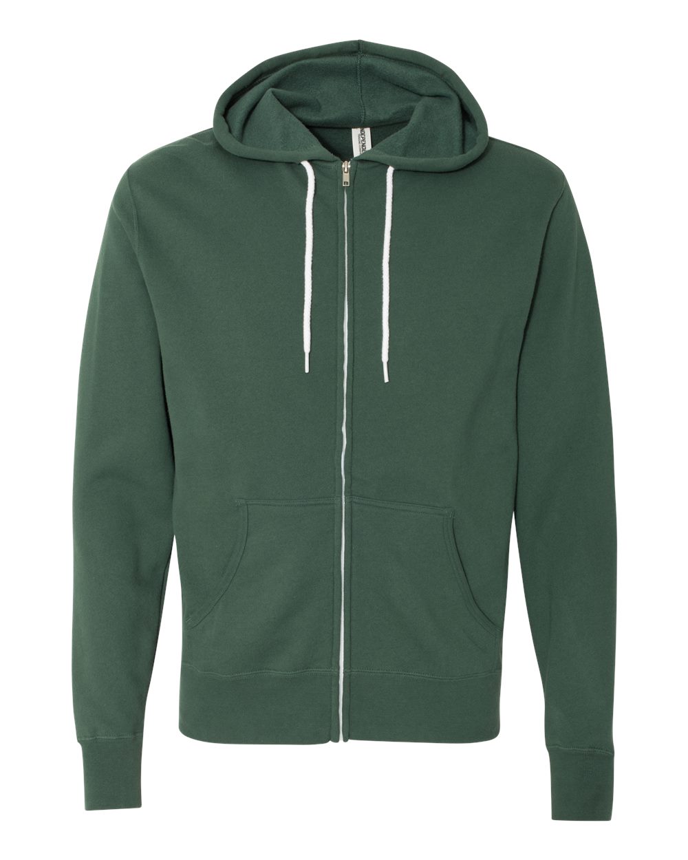 Independent Trading Co. AFX90UNZ Lightweight Full-Zip Hoodie in Alpine Green