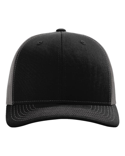Richardson 112 Snapback Trucker Cap in Black/Charcoal