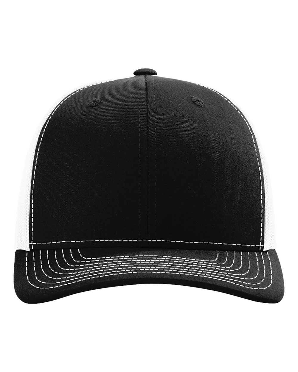 Richardson 112 Snapback Trucker Cap in Black/White