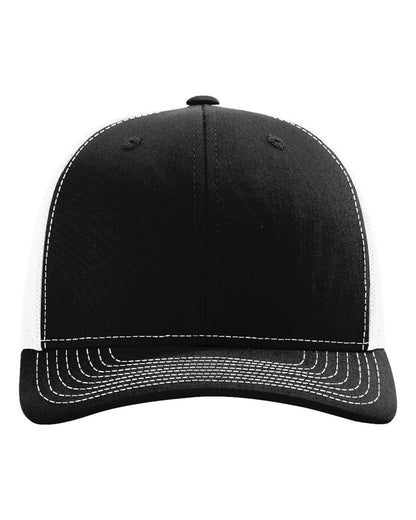 Richardson 112 Snapback Trucker Cap in Black/White