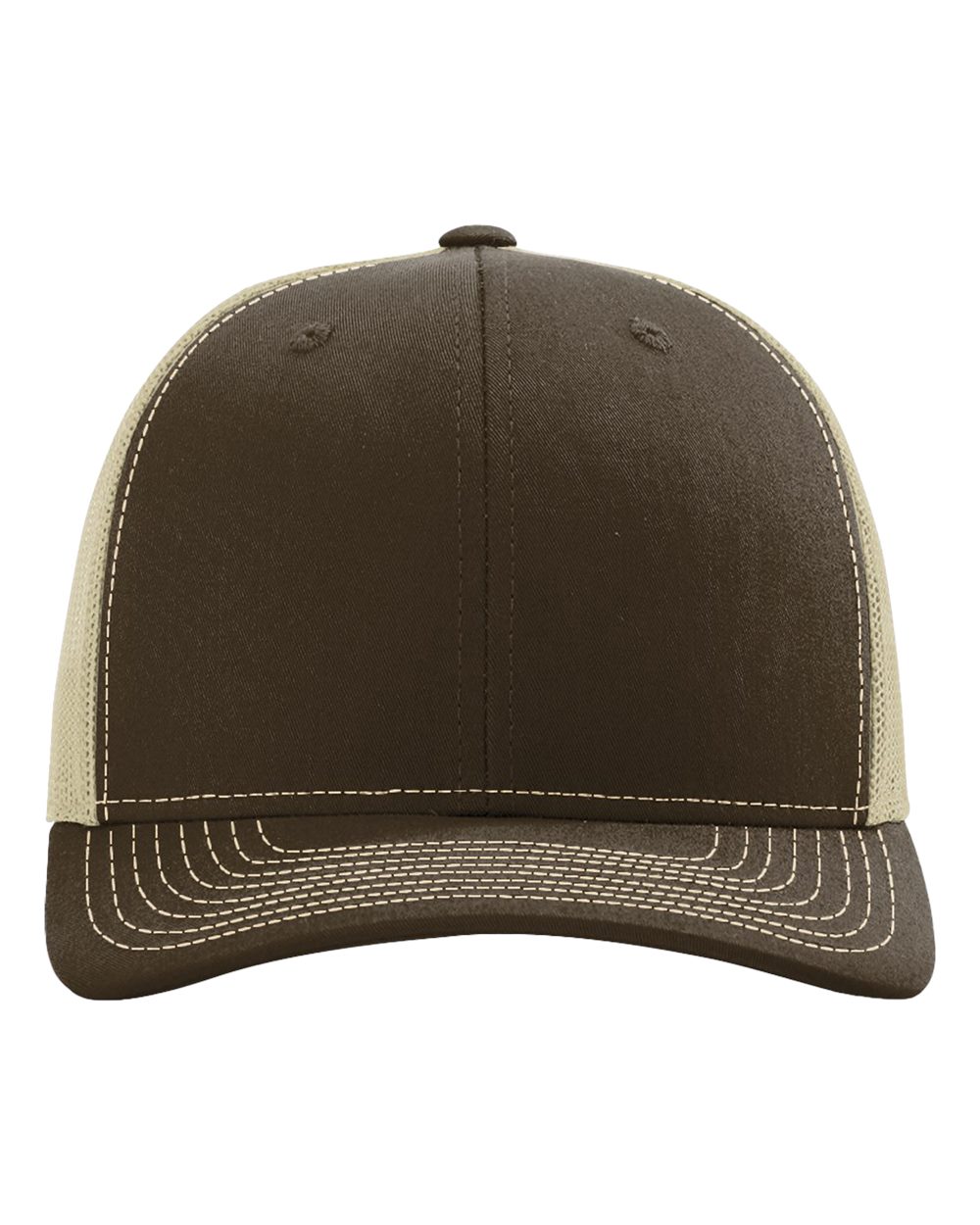 Richardson 112 Snapback Trucker Cap in Brown/Khaki