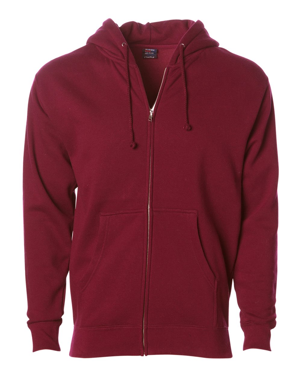 Independent Trading Co. IND4000Z Heavyweight Full-Zip Hooded Sweatshirt in Cardinal