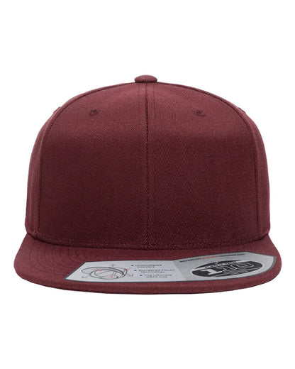 Flexfit 110F Wool Blend Flat Bill Snapback in Maroon