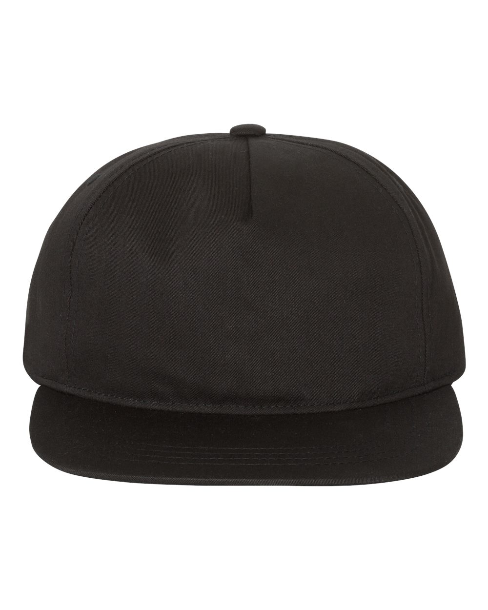 YP Classics 6502 Unstructured Five-Panel Snapback in Black