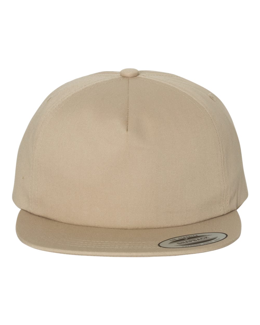 YP Classics 6502 Unstructured Five-Panel Snapback in Khaki