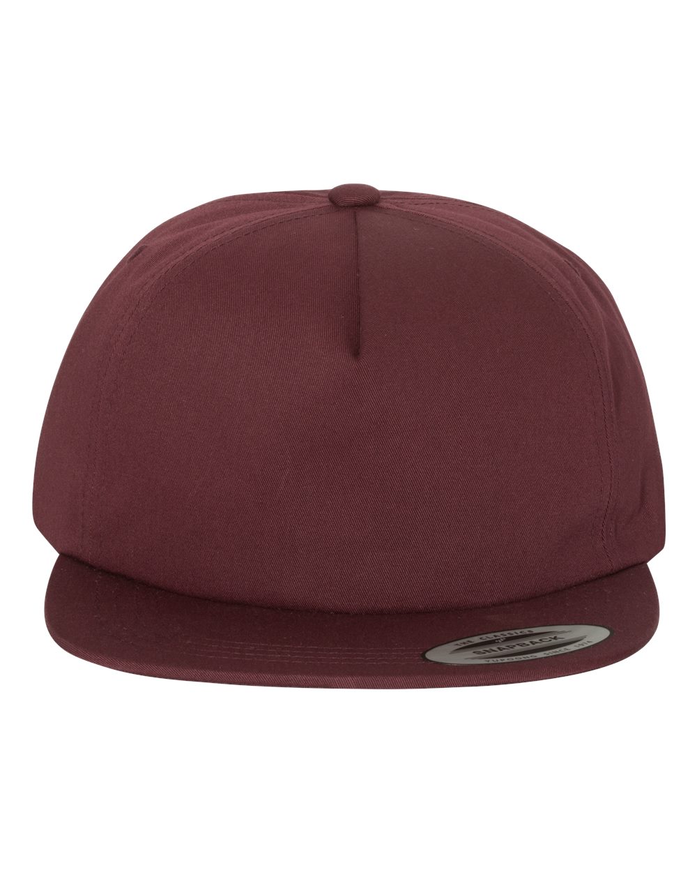 YP Classics 6502 Unstructured Five-Panel Snapback in Maroon