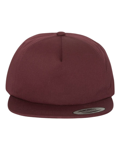 YP Classics 6502 Unstructured Five-Panel Snapback in Maroon