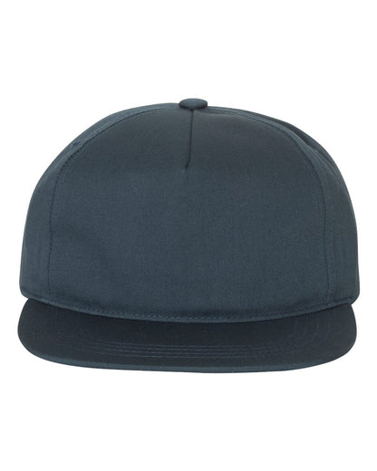YP Classics 6502 Unstructured Five-Panel Snapback in Navy