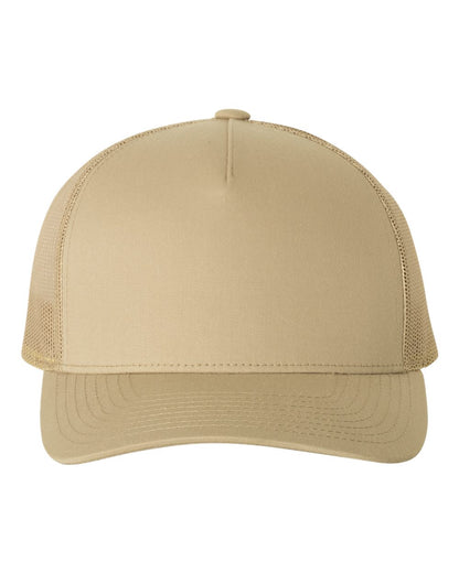 YP Classics 6506 Five-Panel Retro Trucker Cap in Khaki