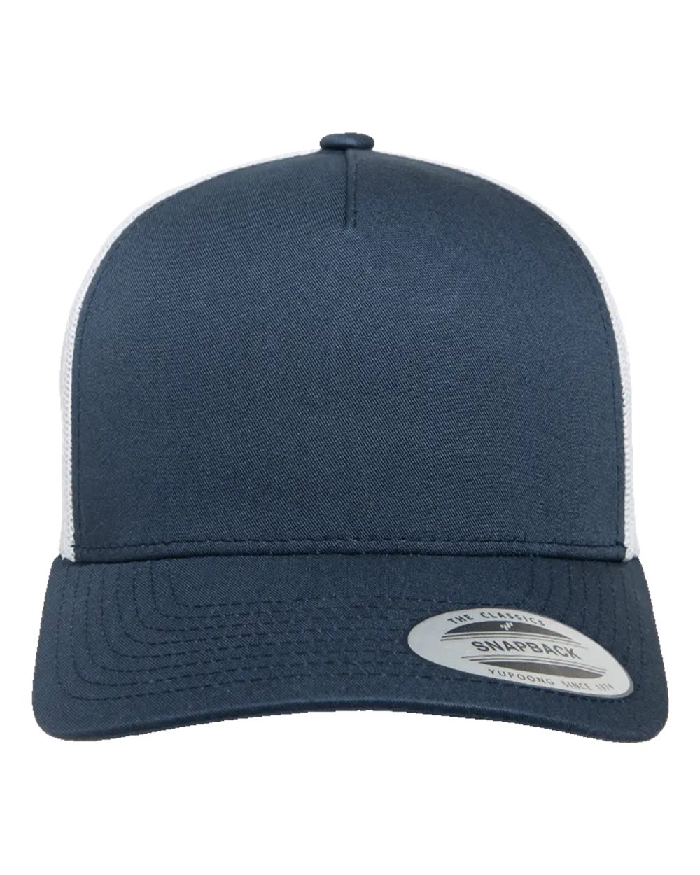 YP Classics 6506 Five-Panel Retro Trucker Cap in Navy/White