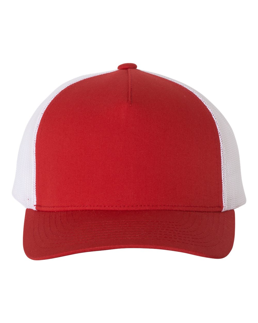 YP Classics 6506 Five-Panel Retro Trucker Cap in Red/White