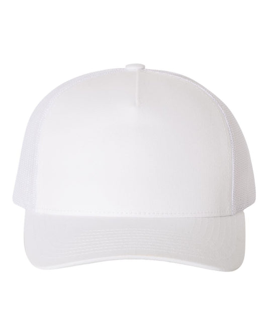 YP Classics 6506 Five-Panel Retro Trucker Cap in White