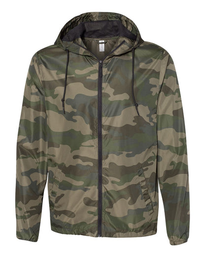 Independent Trading Co. EXP54LWZ Lightweight Windbreaker in Forest Camo