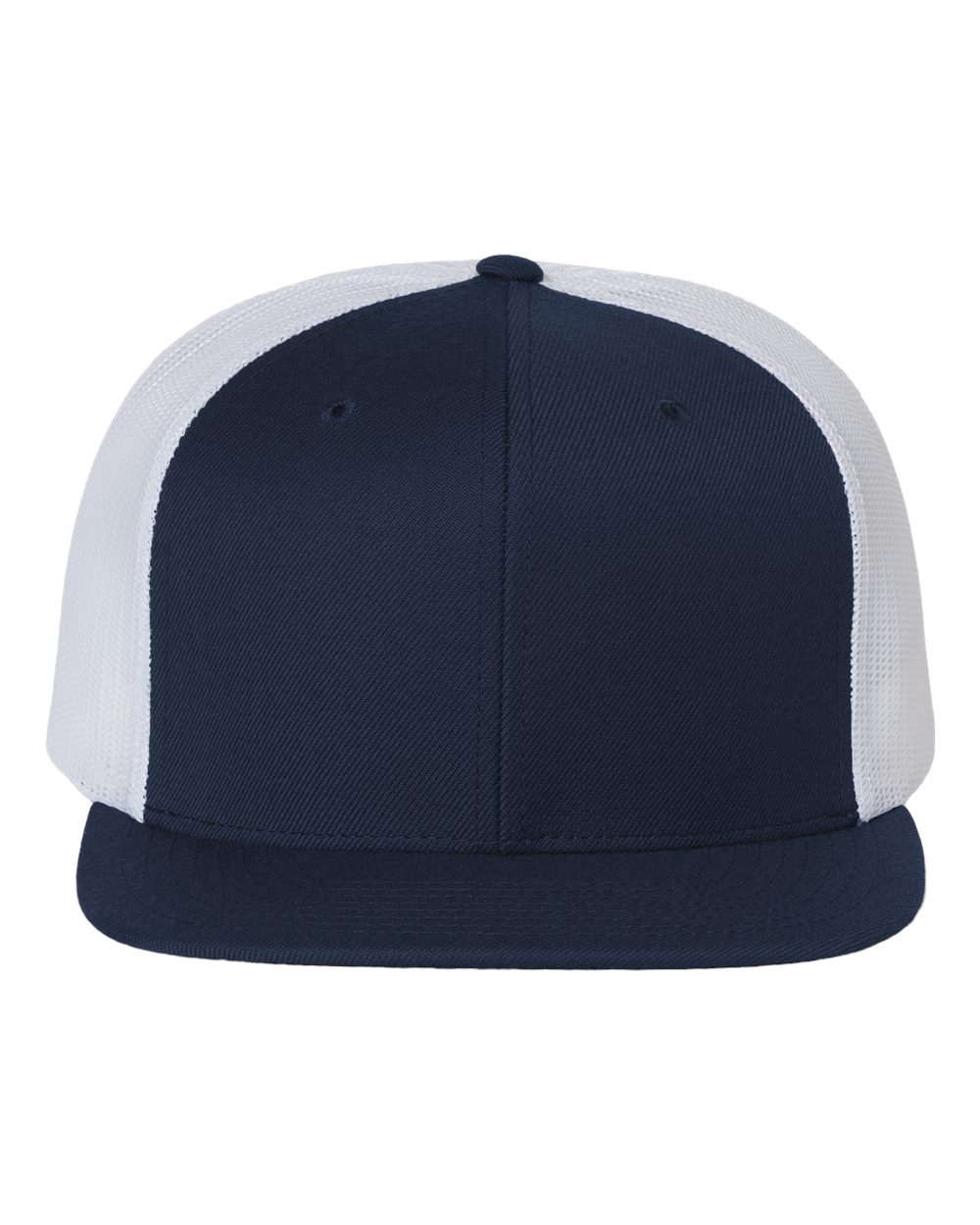 Richardson 511 Wool Blend Flat Bill Trucker Cap in Navy/White