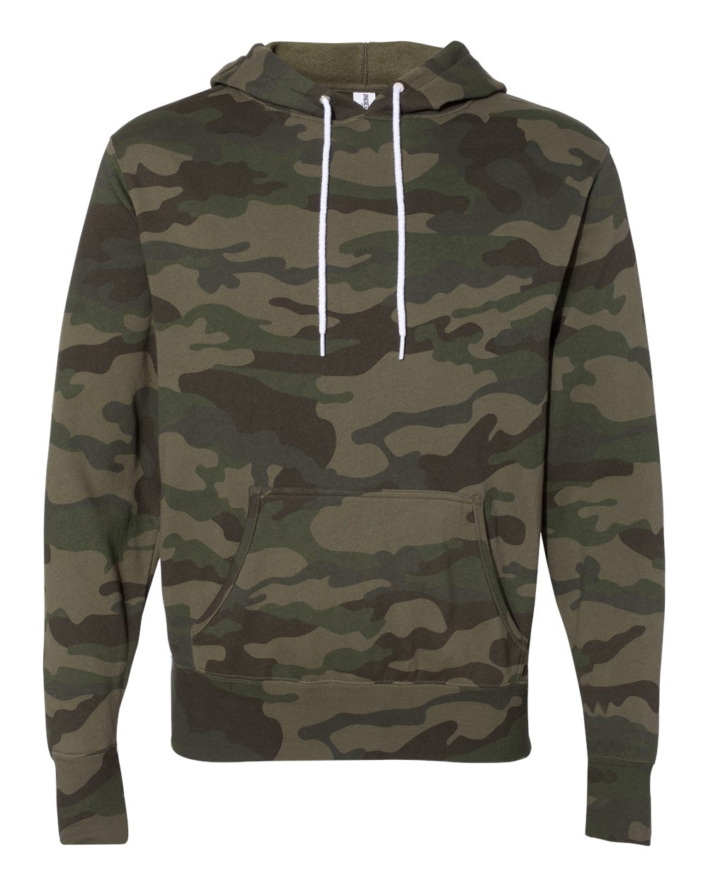 Independent Trading Co. AFX90UN Lightweight Hooded Sweatshirt in Forest Camo