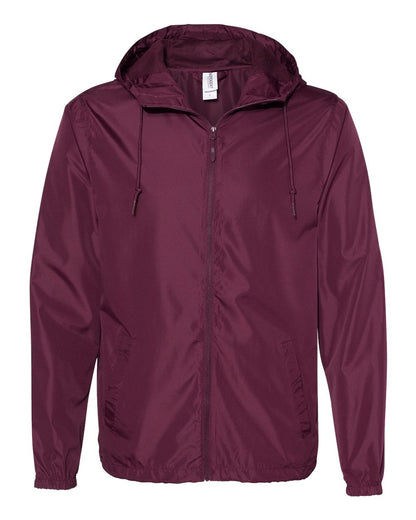 Independent Trading Co. EXP54LWZ Lightweight Windbreaker in Maroon