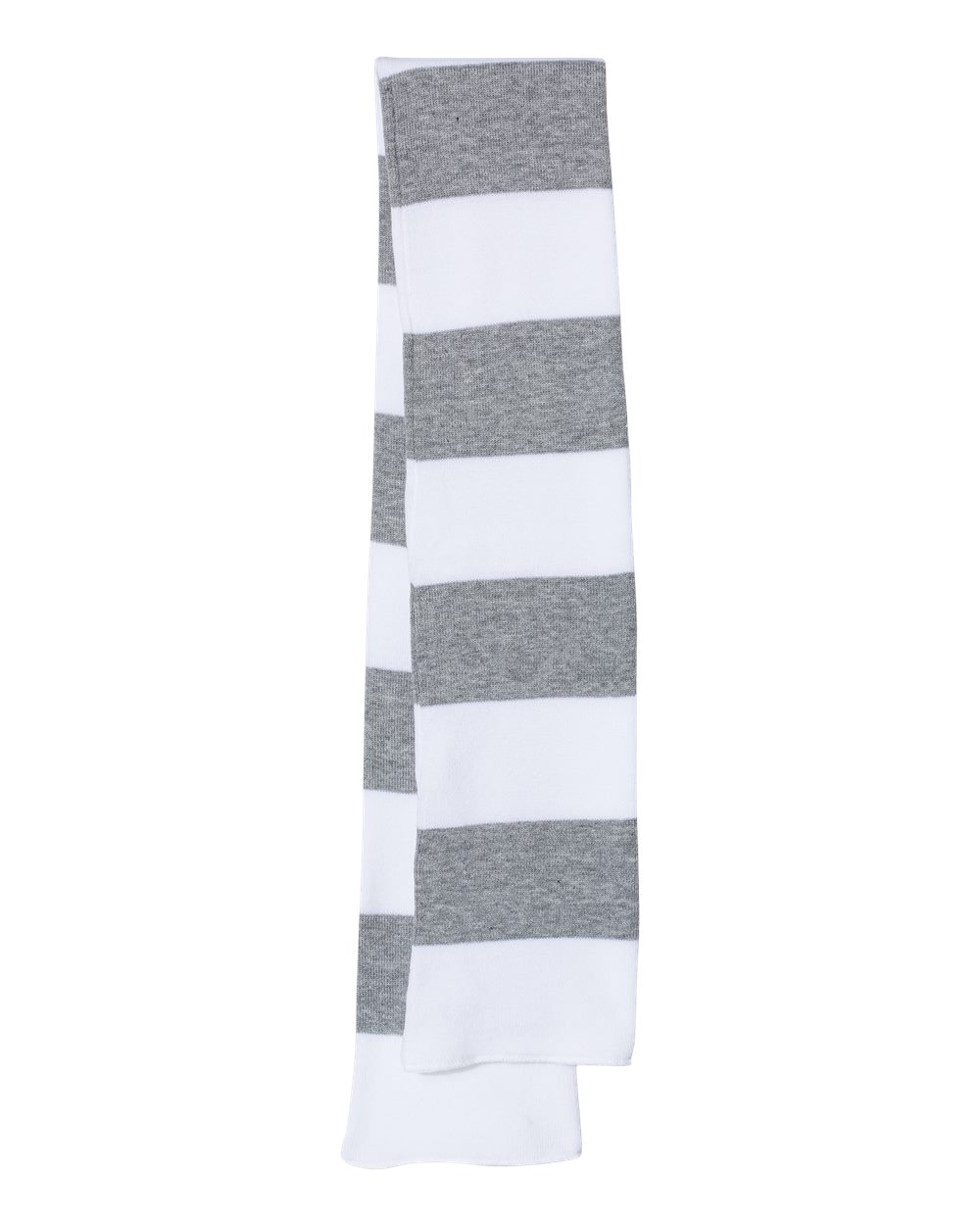 Sportsman SP02 Rugby-Striped Knit Scarf in White/Heather Grey