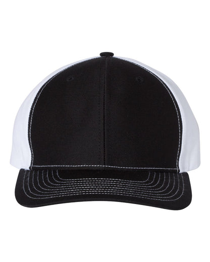 Richardson 312 Twill Back Trucker Cap in Black/White