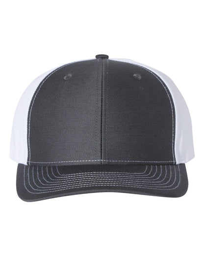 Richardson 312 Twill Back Trucker Cap in Charcoal/White