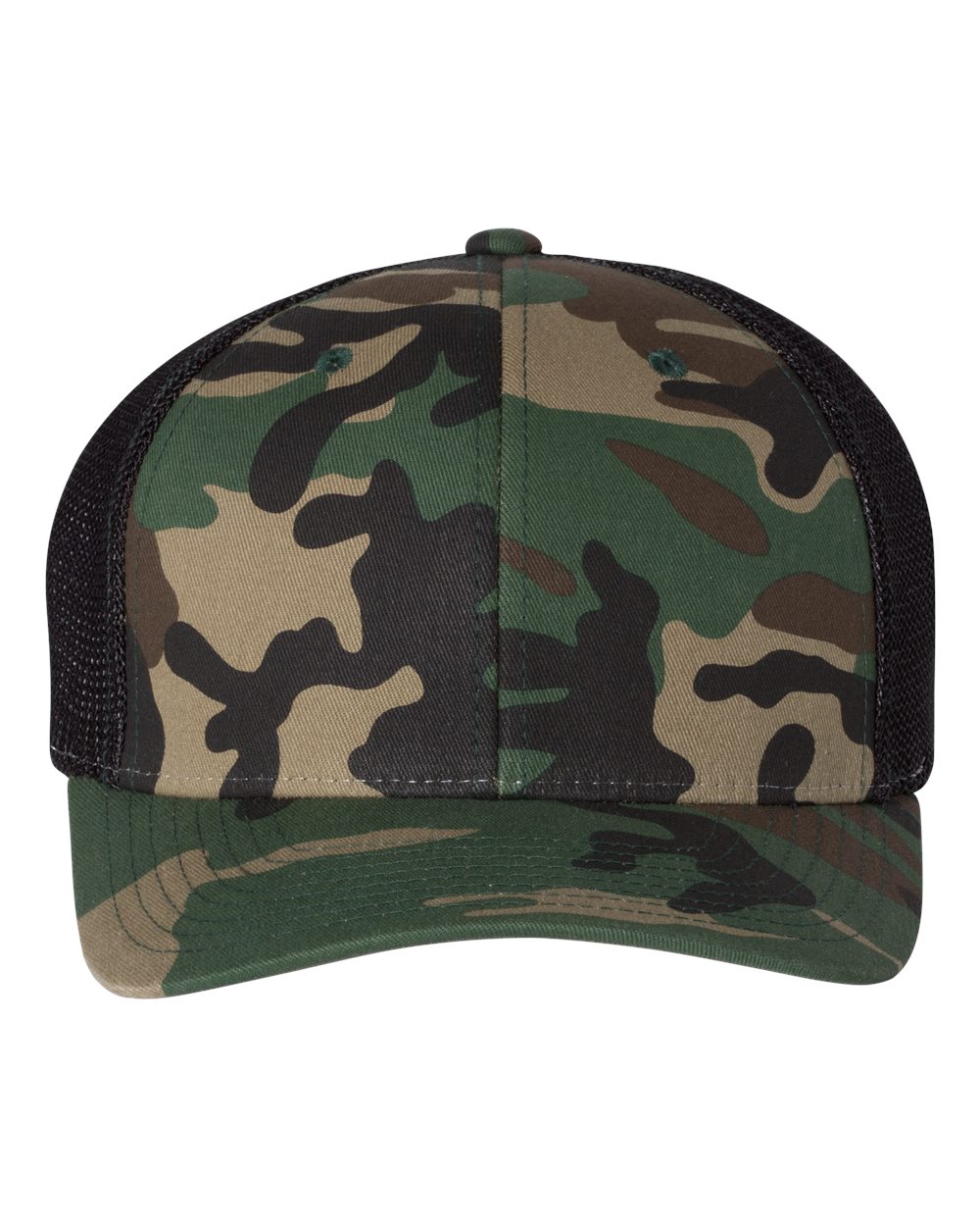 Richardson 110 R-Flex Trucker Cap in Army Camo/Black