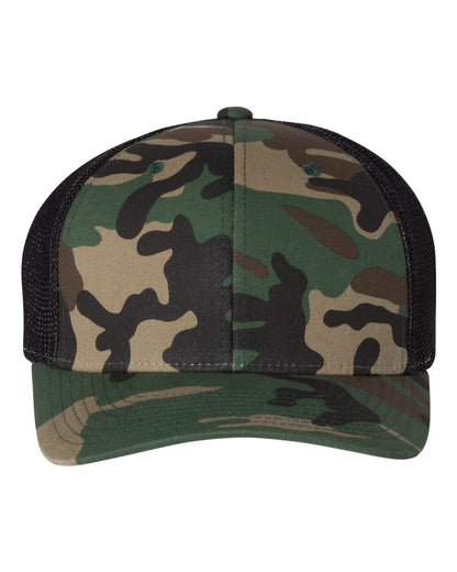 Richardson 110 R-Flex Trucker Cap in Army Camo/Black