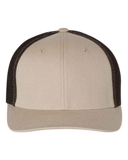 Richardson 110 R-Flex Trucker Cap in Khaki/Coffee