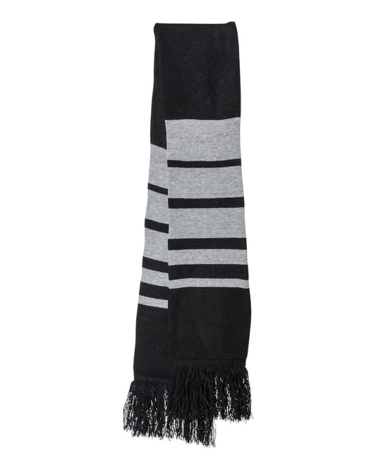 Sportsman SP07 Soccer Scarf in Black/Heather Grey