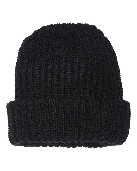 Sportsman SP90 12" Chunky Cuffed Beanie in Black