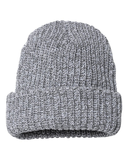 Sportsman SP90 12" Chunky Cuffed Beanie in Grey/White Speckled