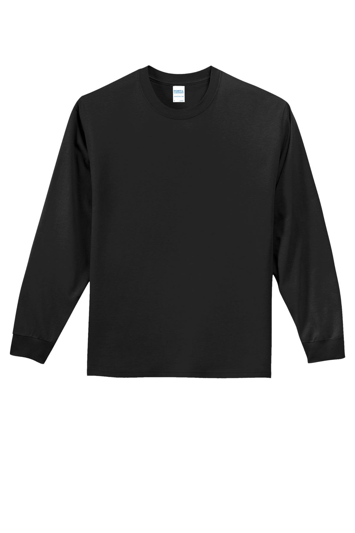 Port & Company Long Sleeve Essential Tee PC61LS in Jet Black