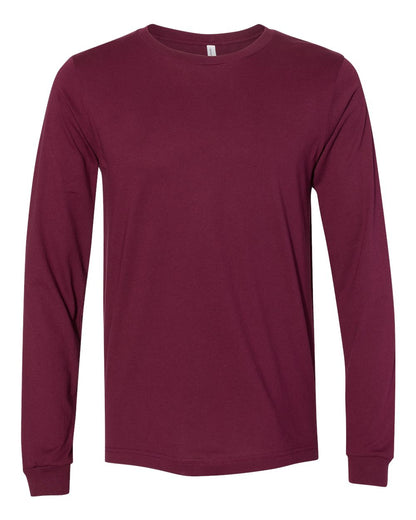 Bella+Canvas 3501 Unisex Jersey Long Sleeve Tee in Maroon