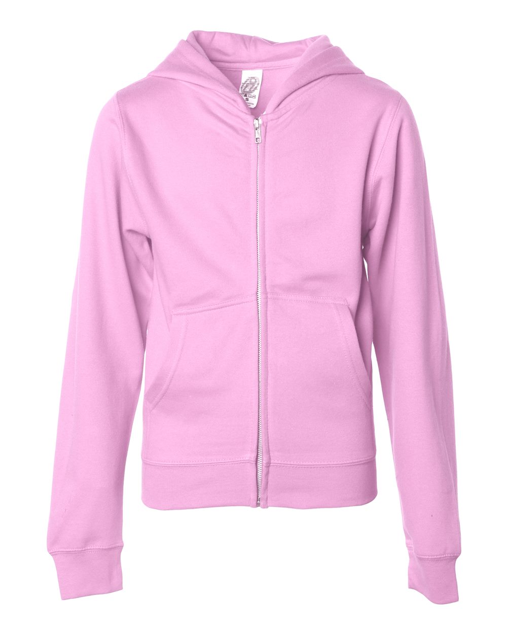 Independent Trading Co. SS4001YZ Youth Midweight Full-Zip Hoodie in Light Pink