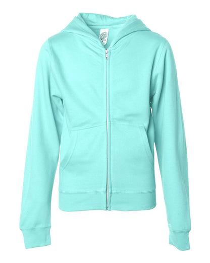 Independent Trading Co. SS4001YZ Youth Midweight Full-Zip Hoodie in Mint