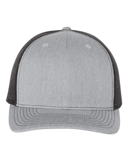 Richardson 112FP Five-Panel Trucker Cap in Heather Grey/Black