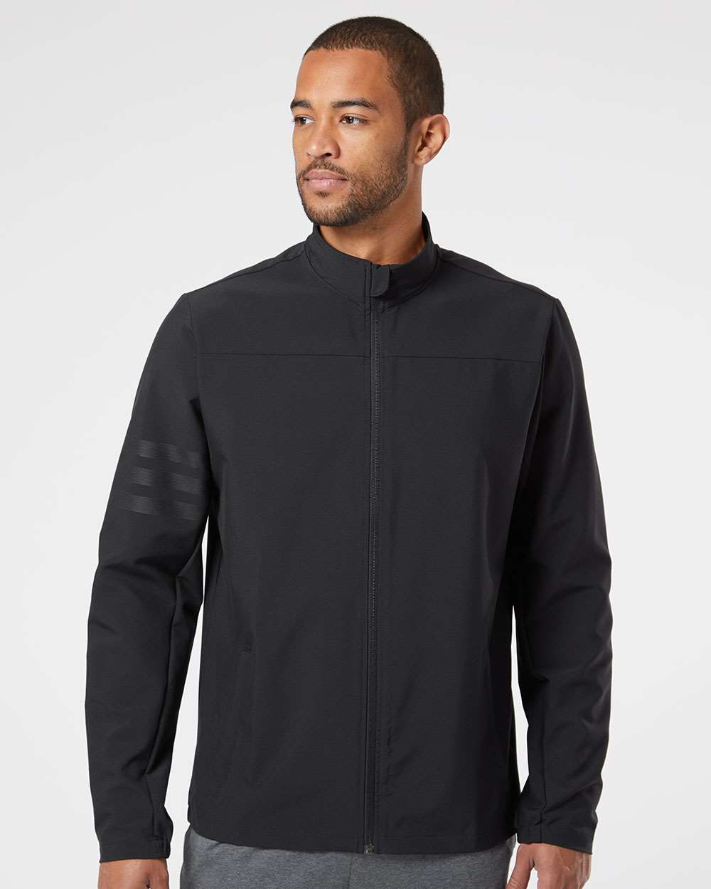 adidas Men's Wind Resistant Full-Zip Jacket in Black/ Black, style A267