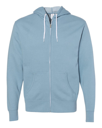 Independent Trading Co. AFX90UNZ Lightweight Full-Zip Hoodie in Misty Blue