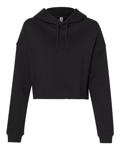 Independent Trading Co. AFX64CRP Women's Lightweight Crop Hoodie in Black