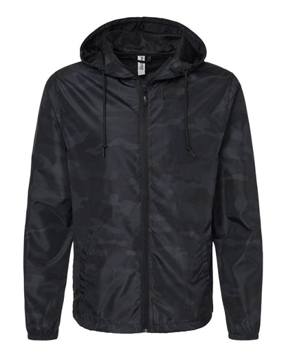 Independent Trading Co. EXP54LWZ Lightweight Windbreaker in Black Camo