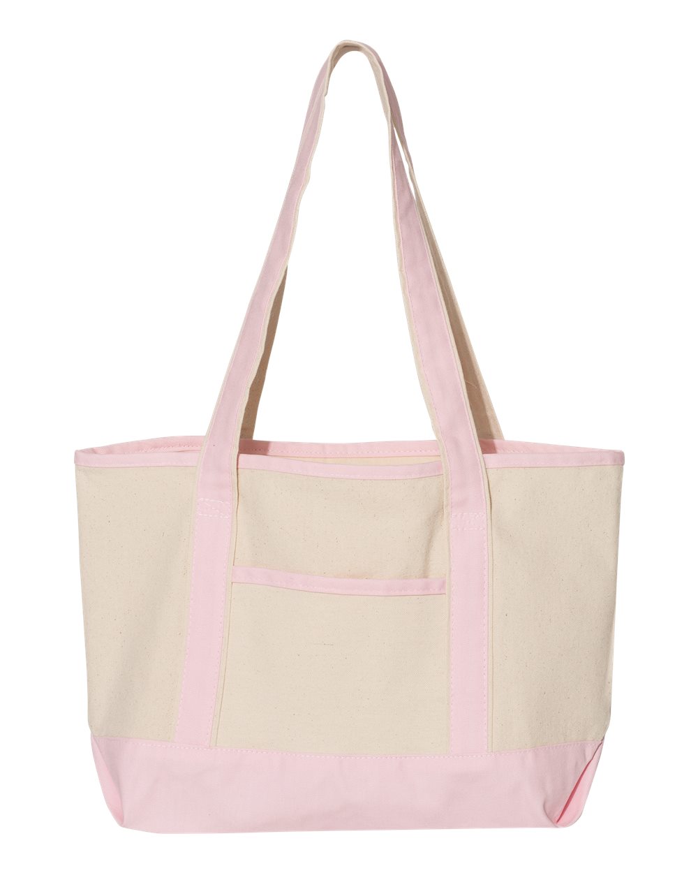 Q-Tees 20L Small Deluxe Tote blank in Natural/ Light Pink, style Q125800