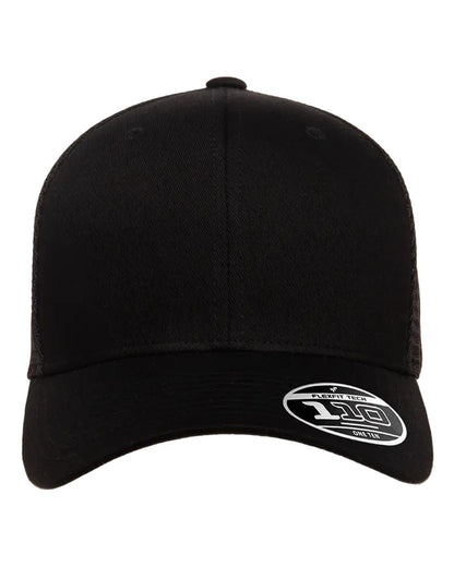 Flexfit 110M Mesh-Back Trucker Cap in Black