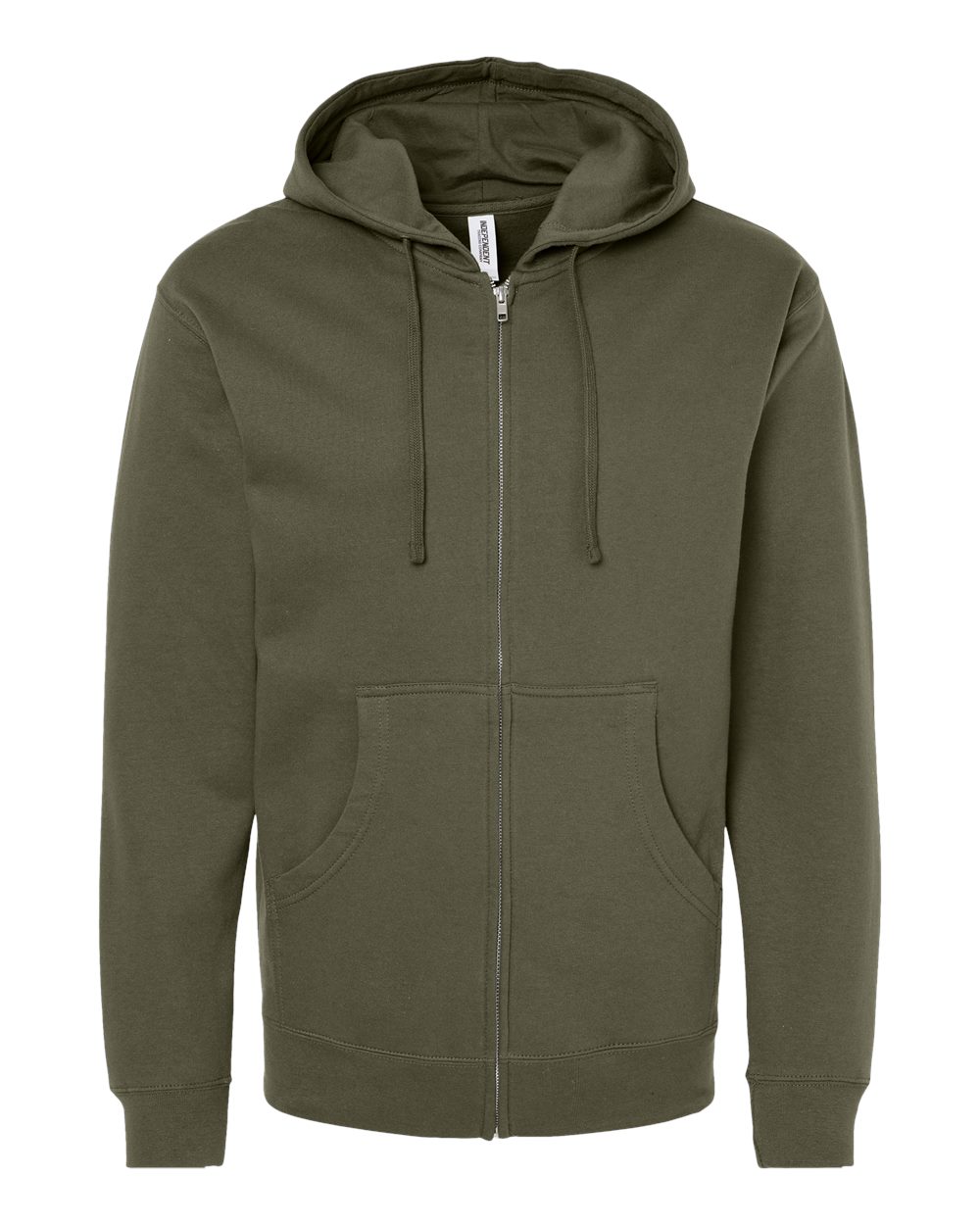 Independent Trading Co. SS4500Z Midweight Full-Zip Hooded Sweatshirt in Army