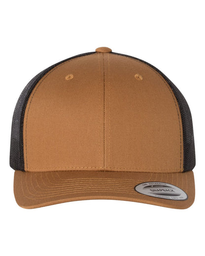 YP Classics 6606 Retro Trucker Cap in Caramel/Black