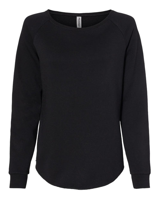 Independent Trading Co. PRM2000 Women's California Wave Wash Crewneck in Black