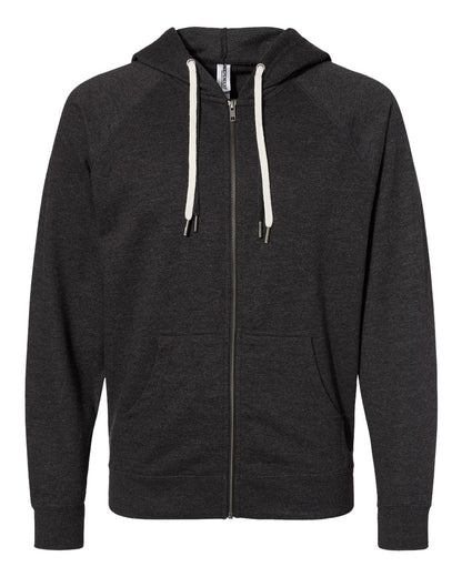 Independent Trading Co. SS1000Z Icon Loopback Terry Full-Zip Hoodie in Charcoal Heather